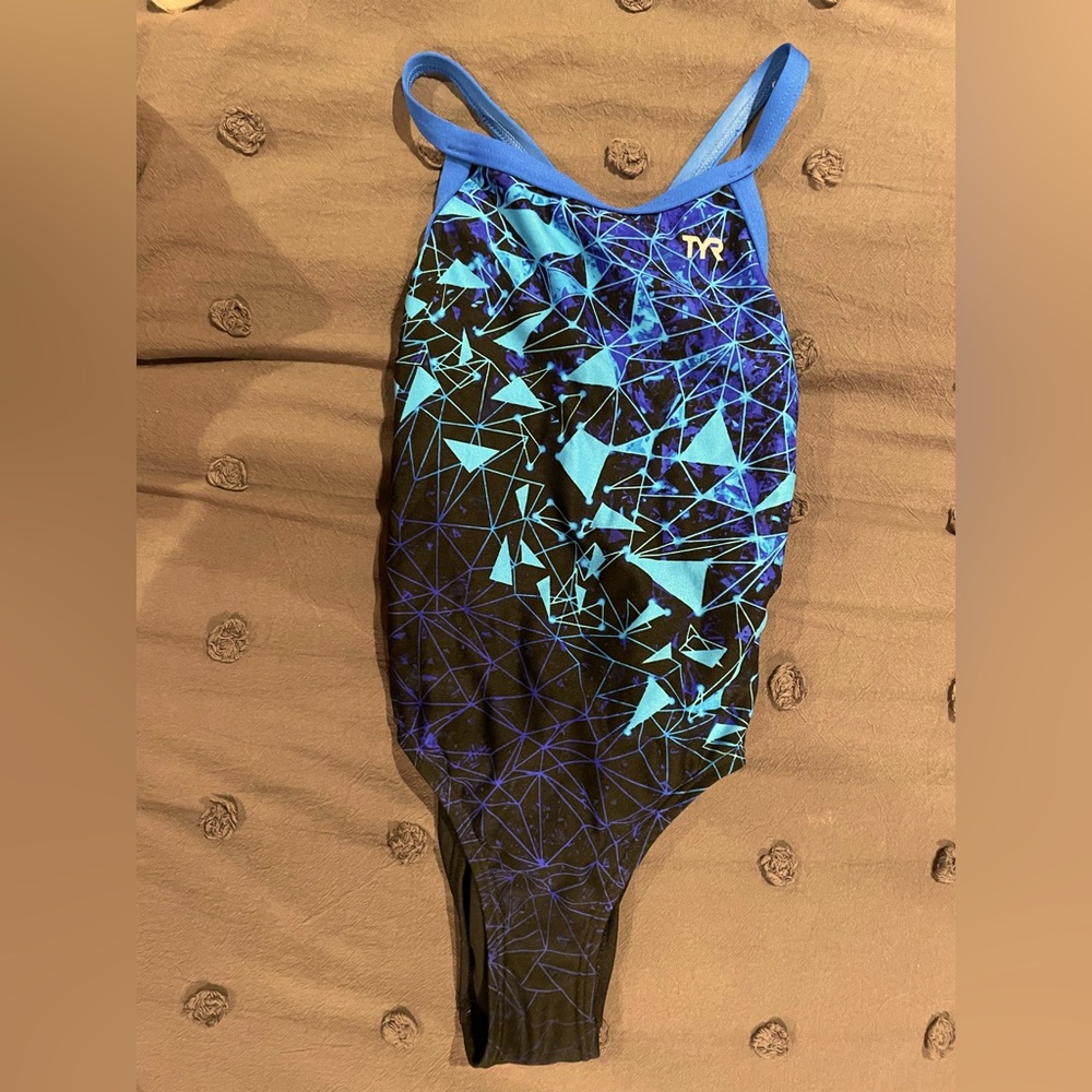 tyr diamondfit, Womens 24, Black And Blue Geometric Pattern